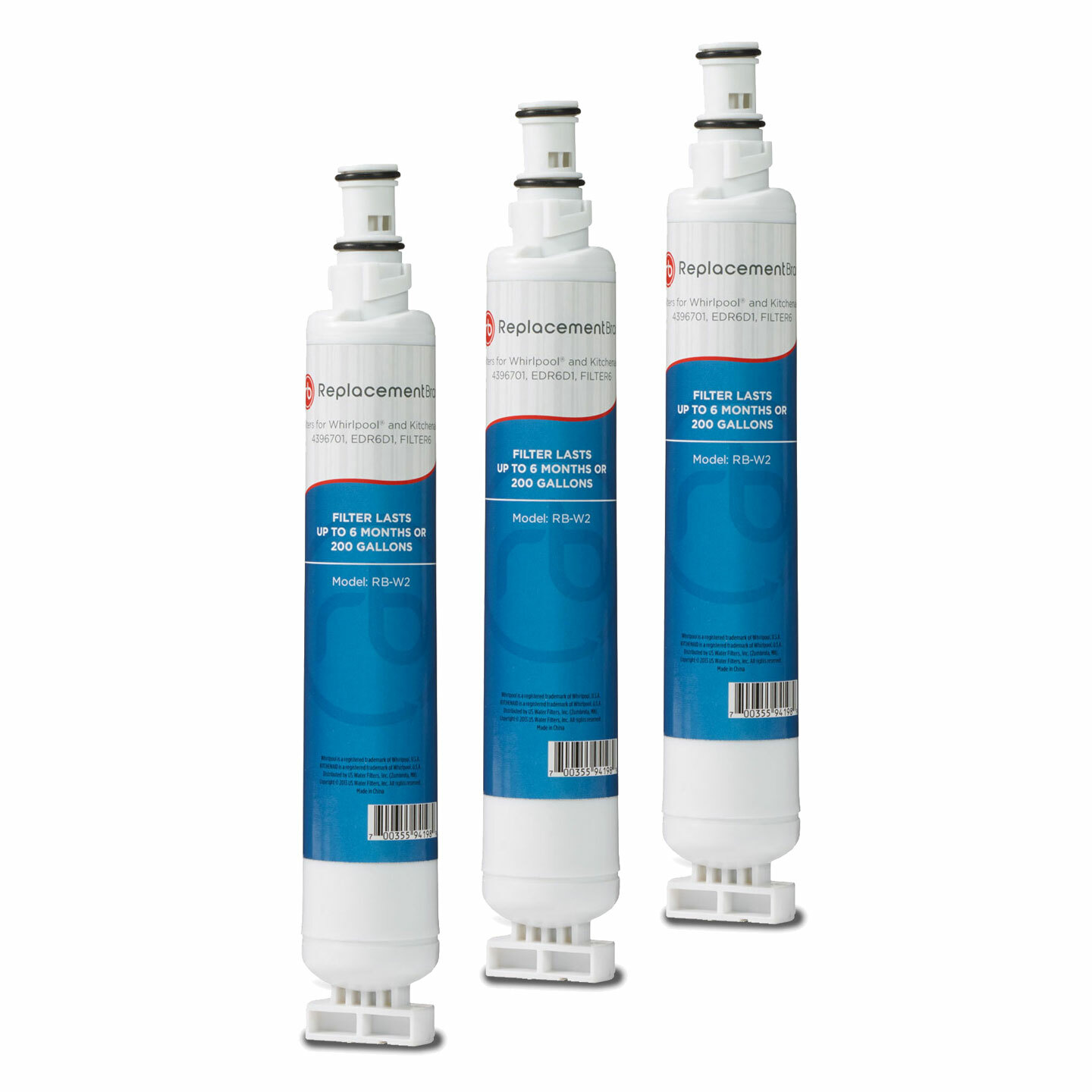 Fits Whirlpool 4396701 EDR6D1 469915 Refrigerator Water Filter 3 Pack