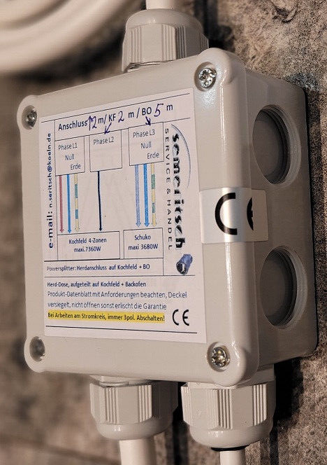 Powersplitter, distributore fornelli forno + 2 piani cottura Bora