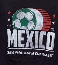 Mexico Soccer Futbol 2014 FIFA World Cup Men’s Black T ShIrt Size M