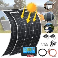 300W Flexible Solar Panel Kit 12V Mono Battery for Caravan RV Boat Camp Van Shed