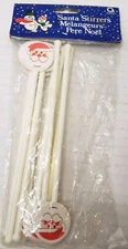 Amscan Santa Stirrers Christmas Drink Stir Swizzle Stick Plastic Vtg Set 10 New