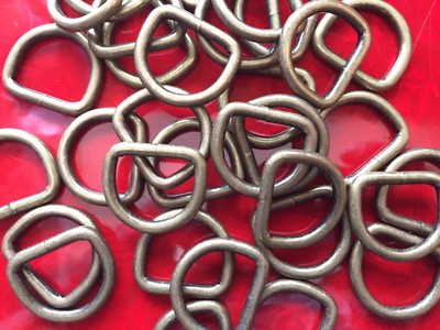 1 inch Welded Antiqued Brass Dee Ring Hardware Aged Brass D Ring 4.5mm Wire 
