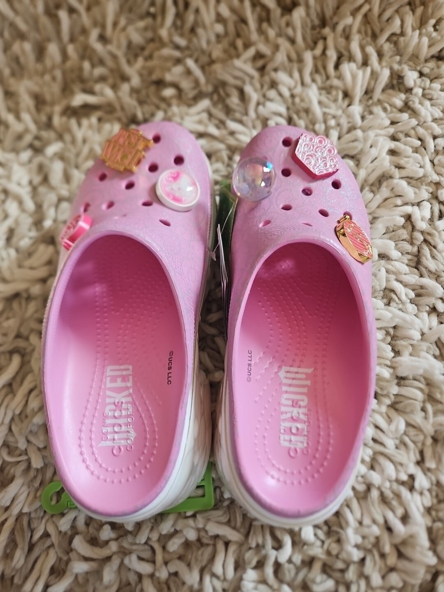 NEW Crocs WICKED GLINDA SIREN CLOG Size M6/W8 PINK AMAZING
