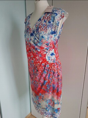 Neu   Alba Moda Kleid Wickeloptik Blumen Midikleid Figurschmeichelnd 