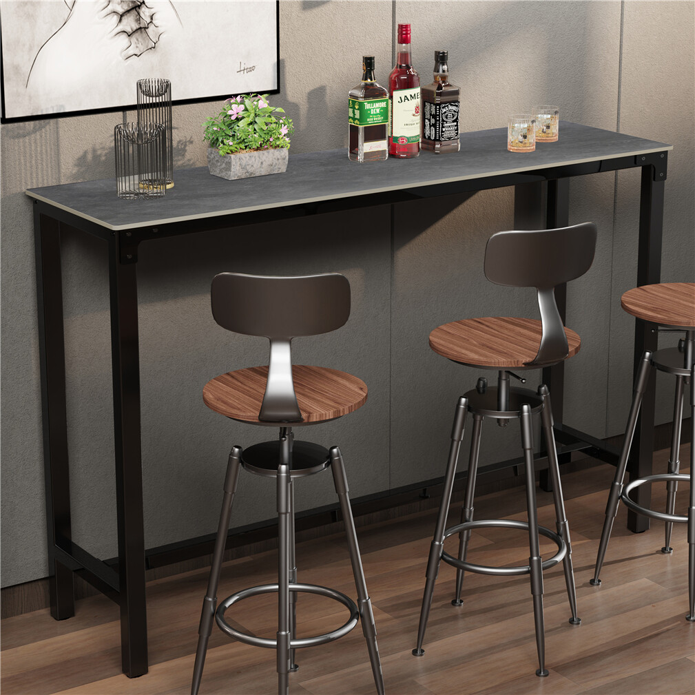 Bartisch Schwarz Stehtisch Steinplatte Küchentisch Bistrotisch Küche Bar XXL GLS