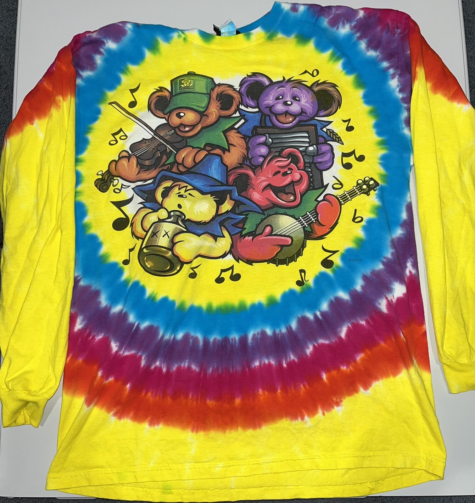 Grateful Dead Shirt L Big River Jamboree Tie Dye RARE Long Sleeve Liquid Blue