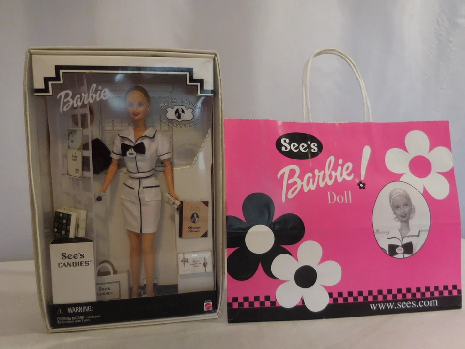 Barbie Coleccionista 1999 Ve Caramelos "Un Hábito Feliz" Muy Raro See's Bolso Rosa Foto 3 de 4