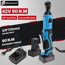 42V Cordless High Speed 3/8 in Ratchet Tool Electric Impact Wrench Right Angle