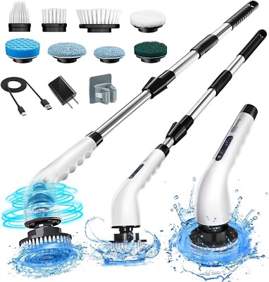 8 IN 1 Electric Spin Scrubber Cordless Power Cleaning Brush Rechargeable Cleaner