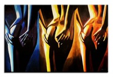 Arte Moderna - Atto - Dipinto Ad Olio Firmato 90x60cm Decorazione Da Muro