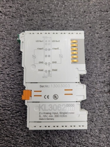 Beckhoff KL3062 2x Analog Input Single Ended Terminal Module 0...10V min 200kOhm - Picture 3 of 6
