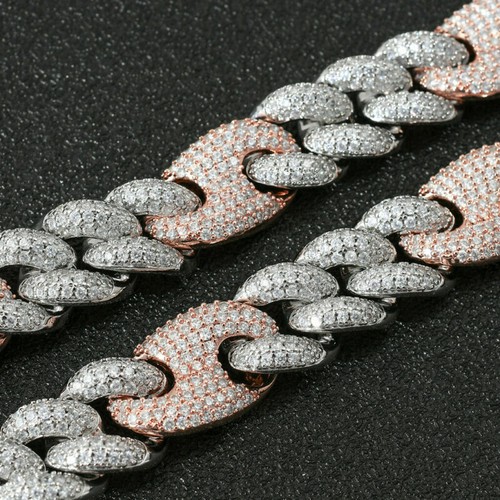 20mm Iced Miami Cuban Link Chain Hip Hop Herren Damen Armband Halskette A9350 - Bild 9 von 12