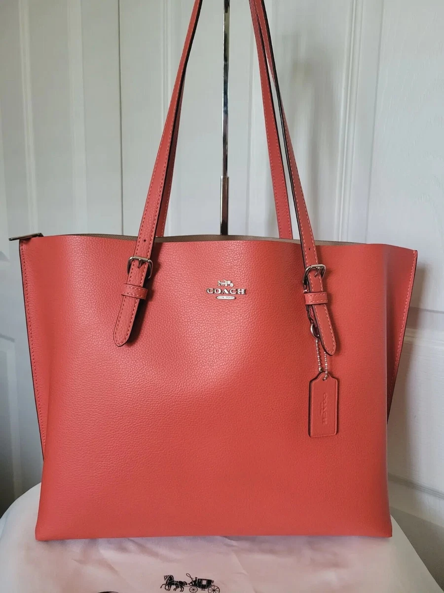 Coach Coral/Pink Leather Tote Handbag