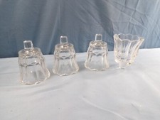 Lot of 4 Clear Glass Pegged Votive Candle Hol...