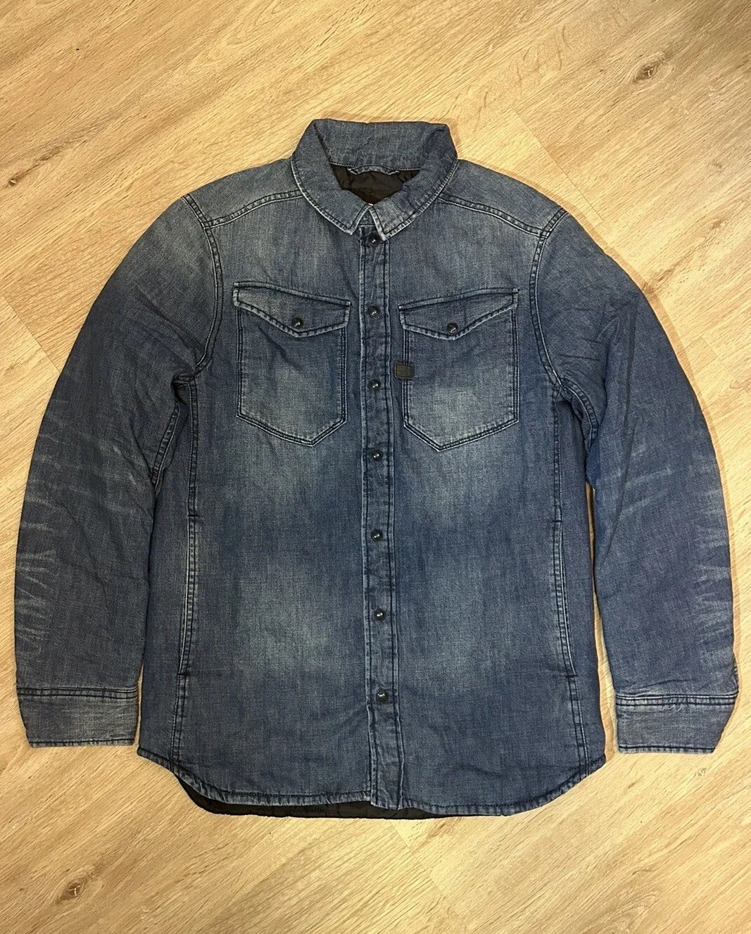 G Star Raw Original Denim Jacket Button Puffer Size S… Gem