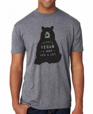 I'm Not A Vegan, I Just Veg Alot t-shirt, funny mustache xmas gift - XL, Gray