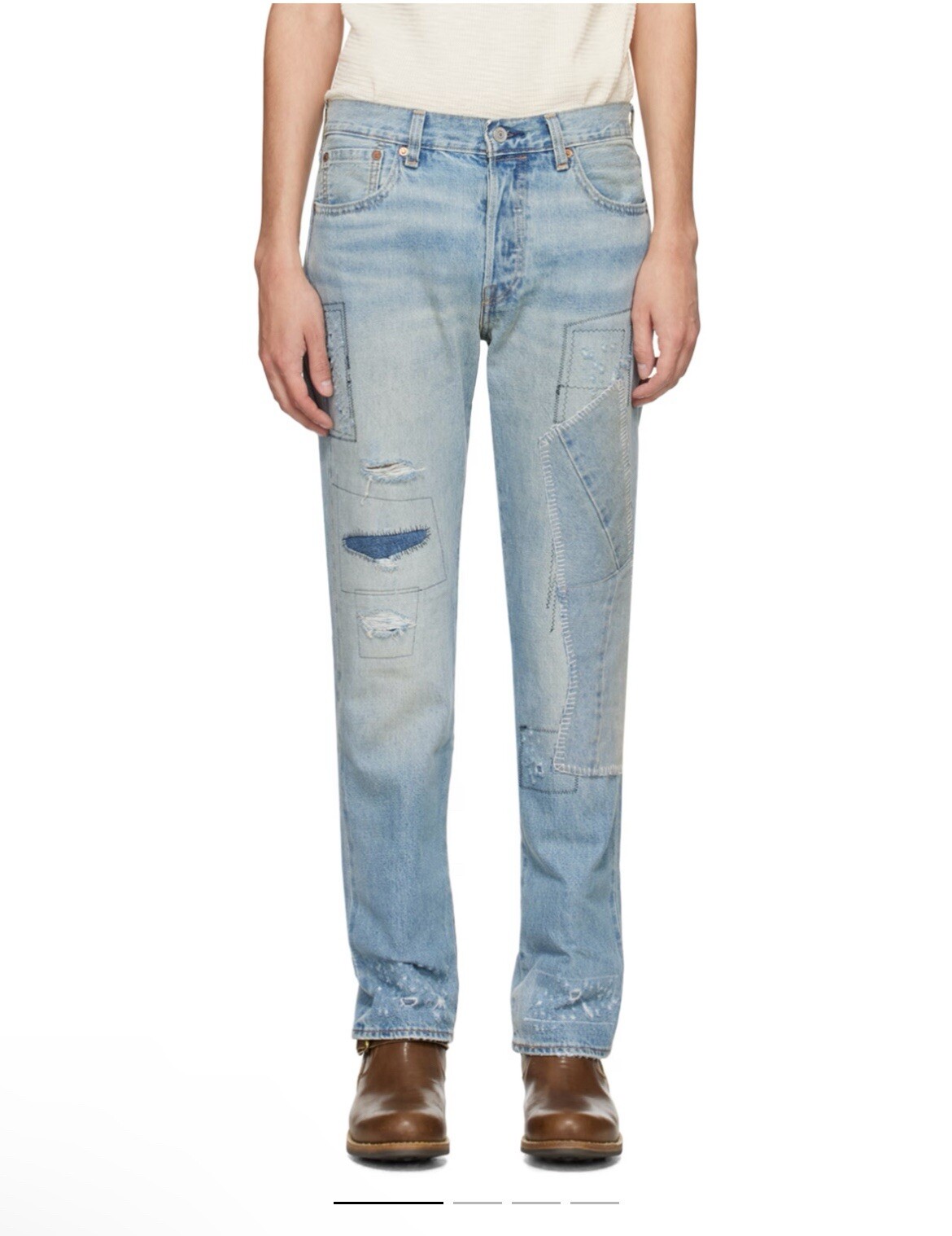 levis 501 selvedge Patchwork Jeans 32 X 32