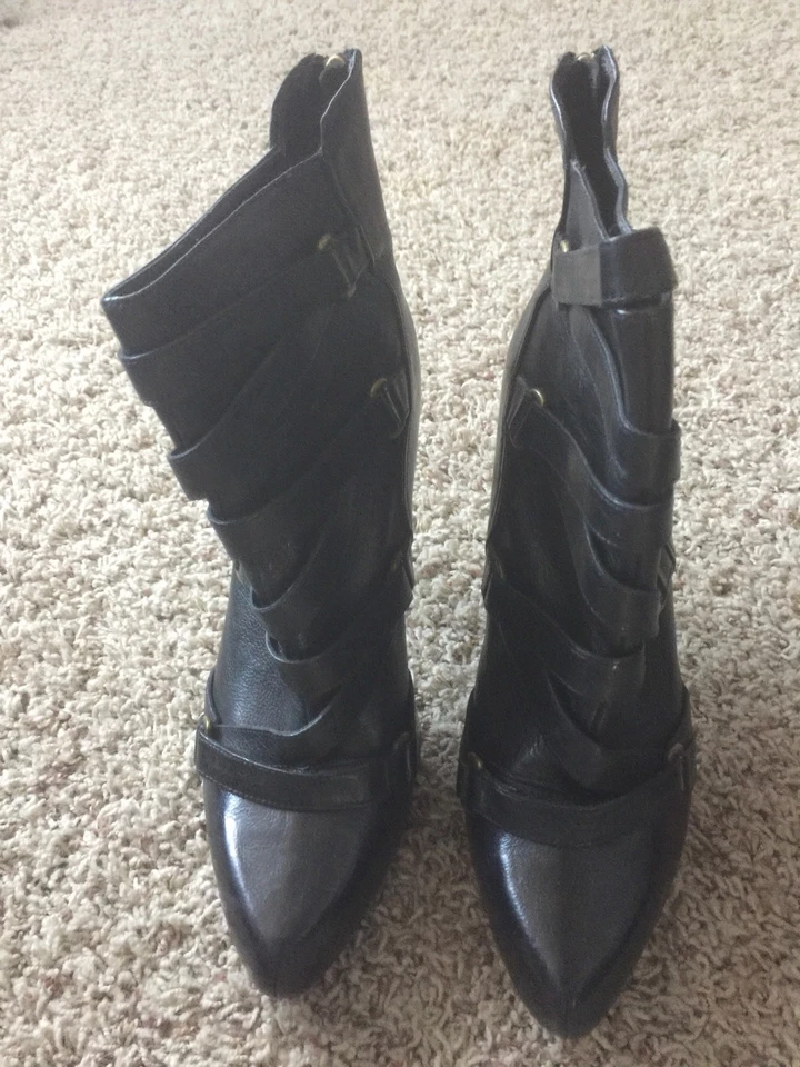 Boutique 9 Zapatos de Tacón Alto de Cuero Botines Botas 8.5 Correr Grande Foto 3 de 4