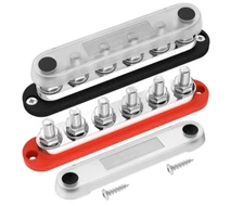 Daiertek 300A Bus Bar 12V Marine 12V Power Distribution Block with Cover 6 X 3/8