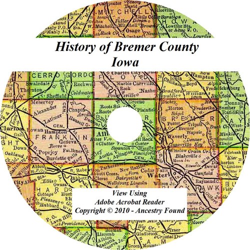 1918 History & Genealogy of BREMER COUNTY IOWA Waverly Sumner Tripoli