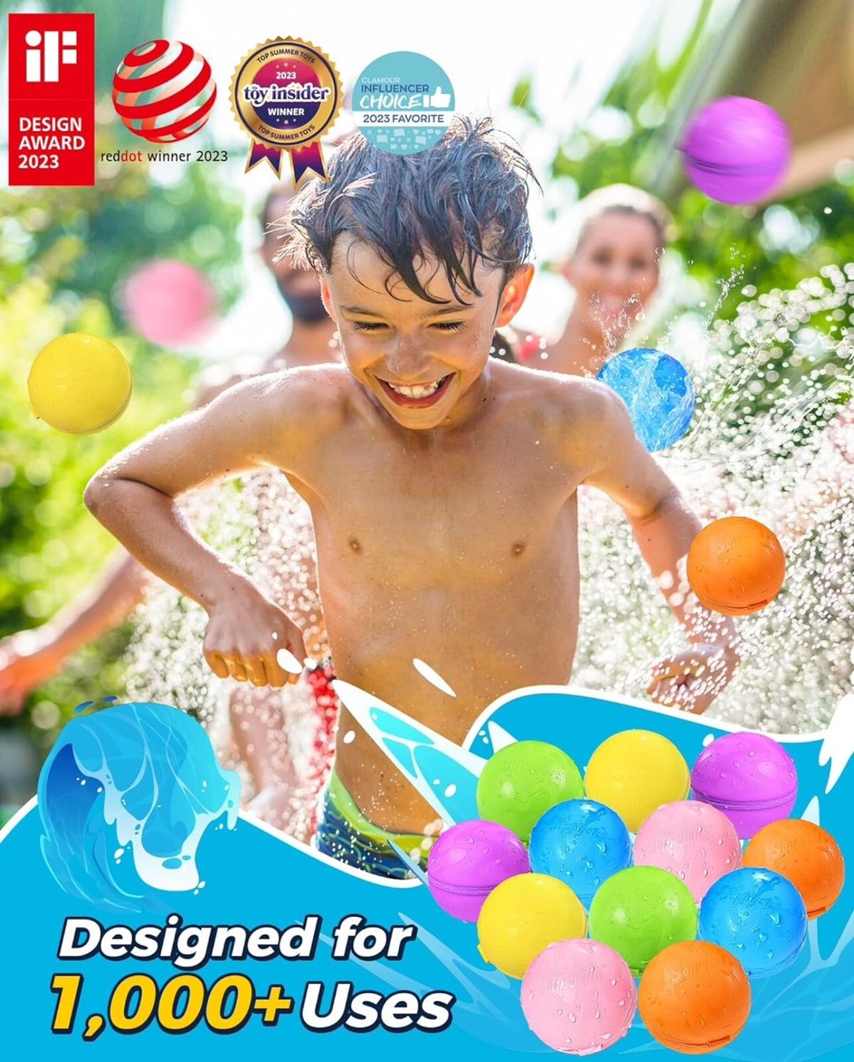 12 Balles D'eau Réutilisables, Jouets Aquatiques Pour Enfants, Jeux D Dete Et Jouets De Piscine Adaptes Aux Jardins Piscines Et Espaces Exterieurs 91857315