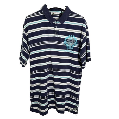 Chemise Phat Farm Homme - Coton Piqué Rayures Bleu Clair Et Marron - Taille XL - Très Bon état