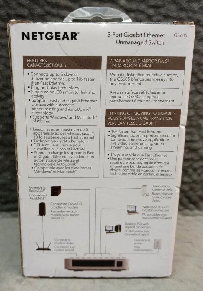 Netgear Business 5-Port Gigabit Ethernet Unmanaged Switch for Homes GS605NA - Image 3 of 3