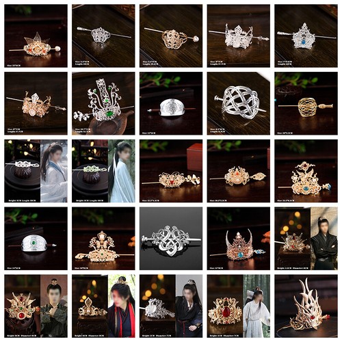 Men Hanfu Hair Stick Hairpin Hair Accessories Chinese Style Hair Fork Crown - Picture 2 of 37