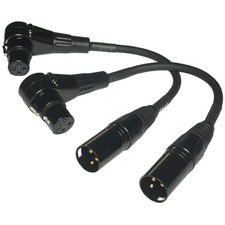 CESS-041 Right Angle Female XLR to Straight Male XLR Plug Cable, 3-Pin to 3-P...