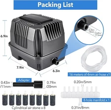 Pond Aerator Pond Bubbler for Outdoor Linear Pond Air Pump with Air Stone Kit US