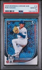 PSA 10 - ROKI SASAKI RC #12 - 2025 BOWMAN CHROME MEGA BOX - ROOKIE - LOW POP