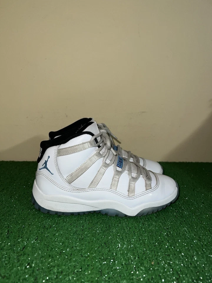 Nike Air Jordan 11 Retro PS Legend Azul Blanco 378039-104 Talla 2Y LEER Foto 3 de 4
