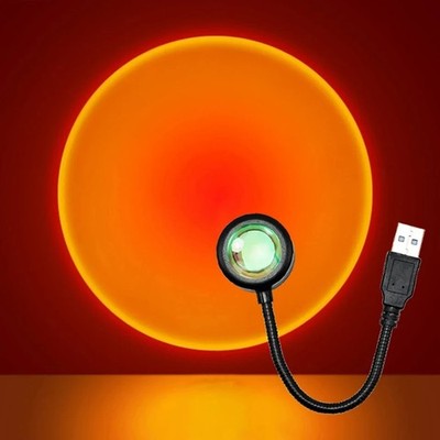 LED Sunset Projector Lamp   USB Mood Light for Bedroom, Party & Wall Decor