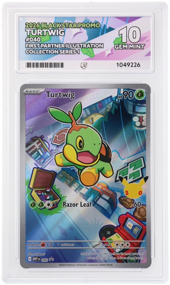 Ace Perfect 10 Turtwig 040 First Partner Illustraion Promo Gem Mint Pokemon
