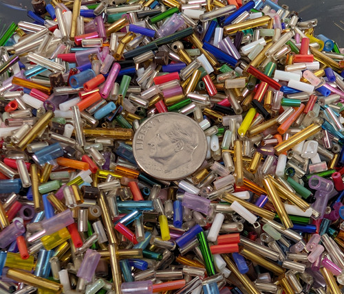 Small Bugle Beads Assorted Colors Material for Jewelry Crafts & More 10.1 oz