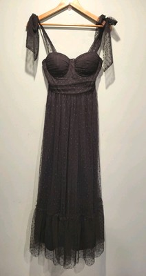 Black Mesh Lined Sleeveless Empire Waist Maxi Dress Sz S Whimsigoth Fairygoth