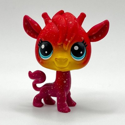 LPS LITTLEST PET SHOP #3-32 GAMMA GIRAFFE BURGUNDERROT GELB ROSA BLAUE AUGEN