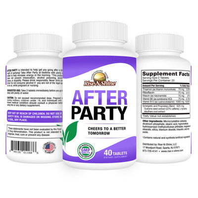 After Party Relief B Vitamins Energy Recovery Mental Clarity FatiguFREE Ship