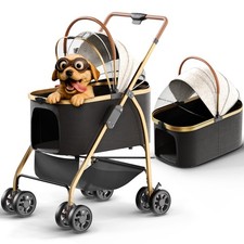 Pet Stroller for Small Medium Dogs  Cats   2-in-1 Detachable Carrier, Zipper...