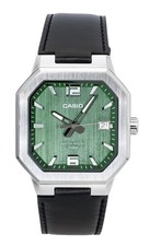 Casio Analog Leather Strap Green Dial Quartz MTP-B195L-3AV Men's Watch