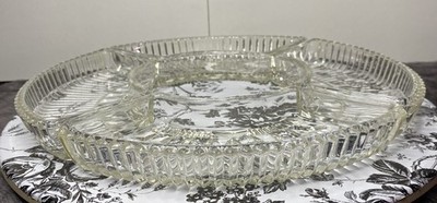 4 Piece Kromex Clear Glass Lazy Susan Tray Set 