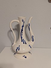 Vintage Cream Pottery Gemel Twin-Spout Ewer B...
