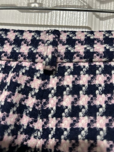 Vintage 100% Wool Pendleton Houndstooth Pants 12 Trousers Navy Pink OM Preppy - Picture 4 of 6