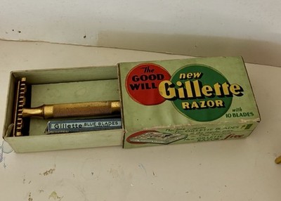 1931 The Good Will Gillette Razor w/ Original Box And  Box of Blades
