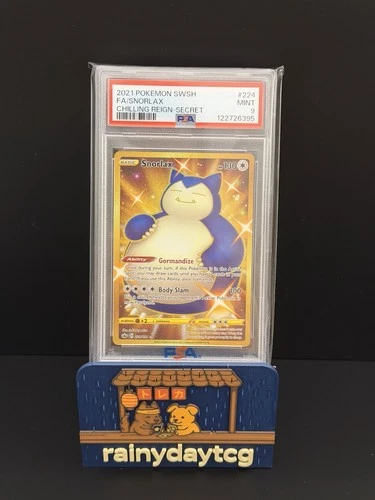 2021 POKEMON SWORD & SHIELD CHILLING REIGN SECRET #224 FULL ART/SNORLAX PSA 9