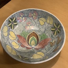 Rare Vintage 1940s W.R. Midwinter Ltd 10” bowl, underglaze crayon decoration.