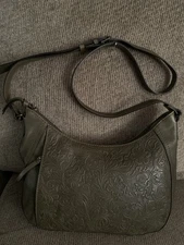 Green Mountain All Leather  Design Crossbody Purse