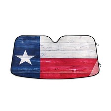 American Flag State Texas Car Windshield Sun Shade Vintage Wood... FAST USA SHIP