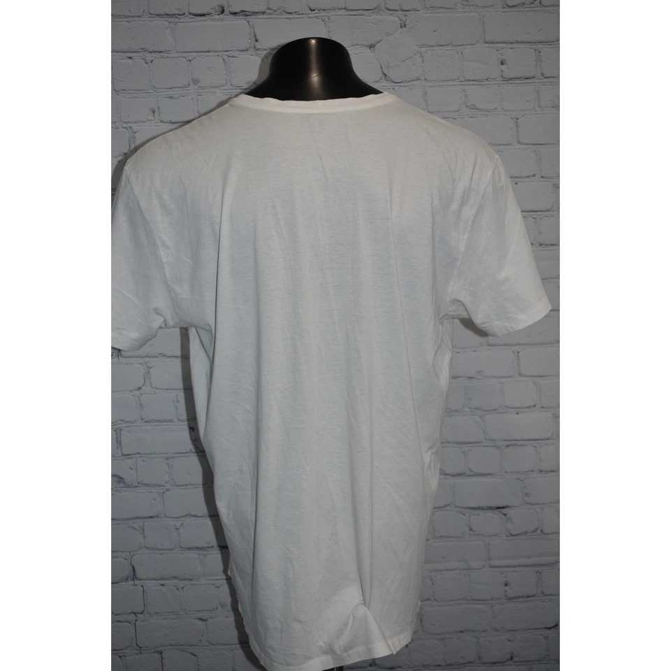 Armani Exchange T-Shirt Mens Size 2XL Tan White Blue Cotton Short Sleeve - Image 4 of 4