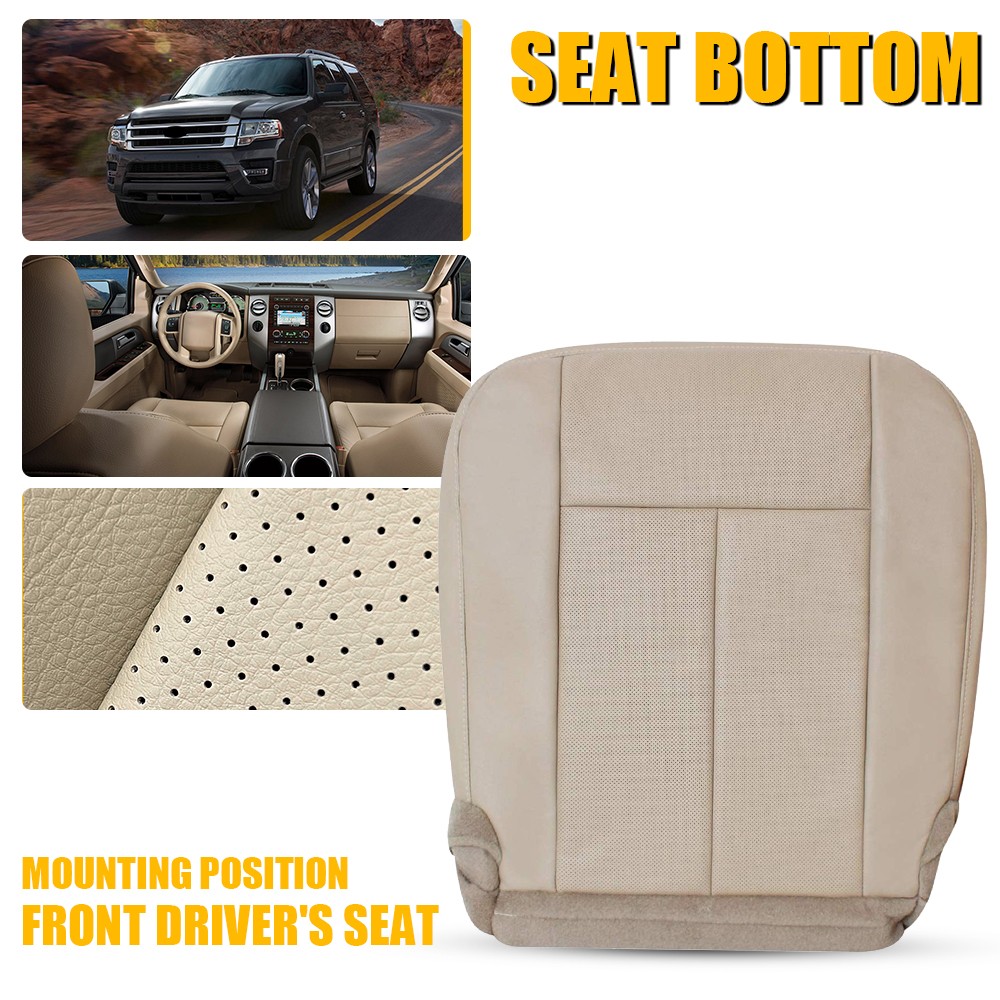 Driver Bottom Leather Seat Cover Dune Tan For 2015 2016 2017 Ford Expedition EOA